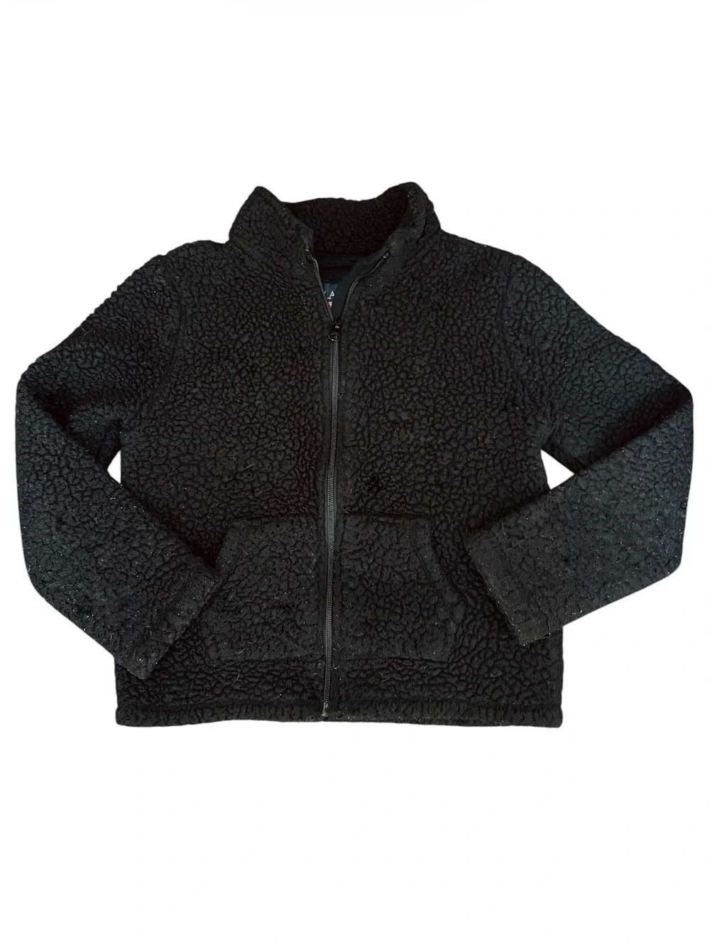 ✅ 5 for $25 - Black Sherpa Zip-Up Jacket, Children’s Place Size 7/8